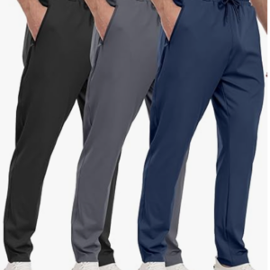 3 Pack Mens Athletic Sweatpants with Zipper Pockets